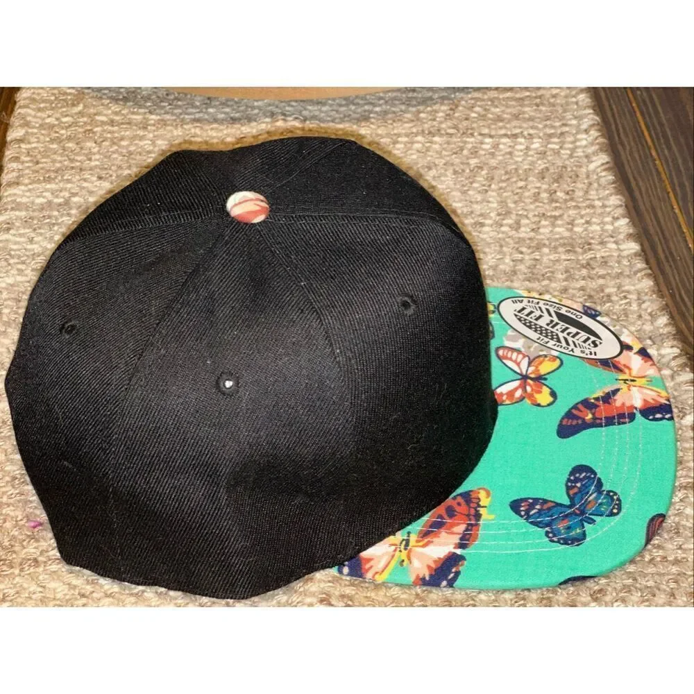 Baseball Cap Snapback butterfly Adjustable Flat Bill Visor Hat Hip Hop Style Hat